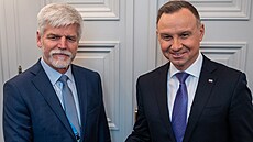 Zvolený prezident Petr Pavel při schůzce s polským prezidentem Andrzejem Dudou...