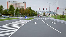 Plánovaná podoba nové křižovatky na ulici Březnická ve Zlíně a napojení ulice...
