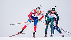 Michal Krmá bhem sprintu na Holmenkollenu.