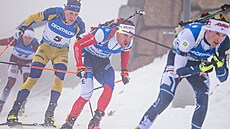 Michal Krmá bhem hromadného závodu na Holmenkollenu.