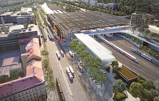 Vizualizace rekonstrukce stanice nádraží Praha-Smíchov