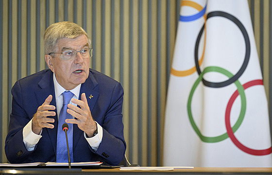 Thomas Bach, prezident Mezinárodního olympijského výboru, na jednáních o...