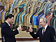 Čínský prezident Si Ťin-pching a ruský prezident Vladimir Putin (21. března...