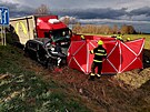Na �eskokrumlovsku se srazilo auto s n�kladn�m vozem. (24. b�ezna 2023)