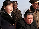 Severokorejský lídr Kim ong-un s dcerou Kim u-e (20. bezna 2023)