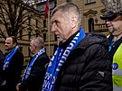 Andrej Babi na demonstraci odborá ped Strakovou akademií. (29. bezna 2023)