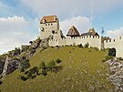 3D vizualizace stedovké podoby hradu, kterou vytvoil historik Ivan Lehký se...