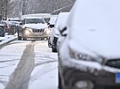 Sníh zkomplikoval dopravu v Ústeckém kraji. (28. bezna 2023