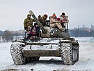 Tank sovtské výroby T-54 na muzejní výstav (24. záí 2022)