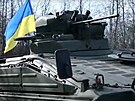 Obrnný transportér nmecké výroby Marder v ukrajinských rukách (29. bezna...