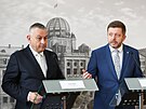 TK ministra prmyslu a obchodu Jozefa Síkely s Vítem Rakuanem. (21.bezna...