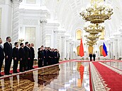 Ruský prezident Vladimir Putin a čínský prezident Si Ťin-pching. (21. března...