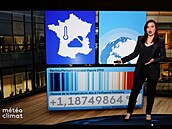 Nový formát předpovědi počasí na stanici France 2 po hlavních zprávách ve 20...