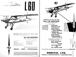 Dv prosté reklamní tiskoviny na letoun L-60 Brigadýr