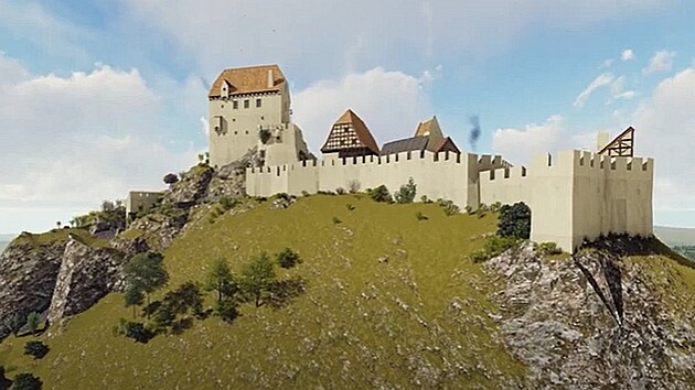 3D vizualizace stedovk podoby hradu, kterou vytvoil historik Ivan Lehk se spolupracovnky. Jejich film o podob hradu je dostupn na YouTubu.