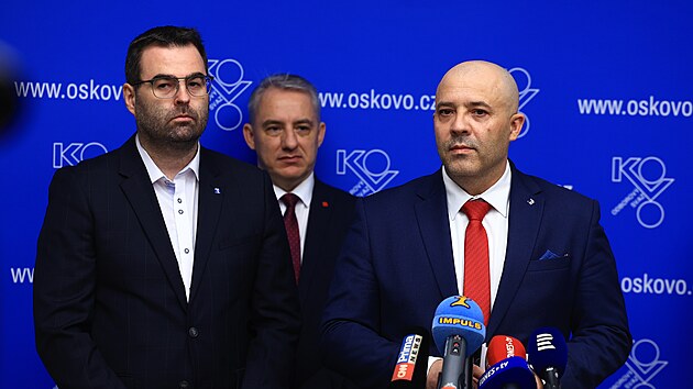 Tiskov� konference odborov�ho svazu KOVO v �ele s p�ed�kem Romanem �ur�em (22. b�ezna 2023)