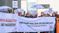 Protest proti úasti FPÖ v dolnorakouské vlád (23. bezna 2023)