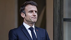 Francouzský prezident Emmanuel Macron v Elysejském paláci v Paříži (24. března...