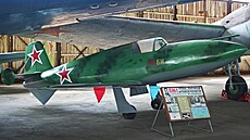 Muzejní replika raketového letounu Berezňak-Isajev BI v Moninu