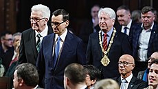 Polský premiér Mateusz Morawiecki na návtv univerzity v nmeckém Heidelbergu...