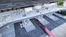 Vizualizace rekonstrukce lávky pražského terminálu smíchovského nádraží