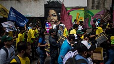 Protivládní protest ve venezuelském Caracasu (12. února 2023)