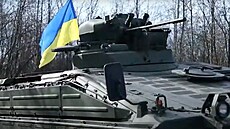 Obrnný transportér nmecké výroby Marder v ukrajinských rukách (29. bezna...
