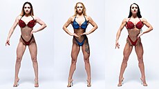 Sportovkyně kategorie bikini fitness – zleva Jana, Monika a Zuzana – zachycené...