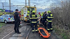 Na pra�ském Smíchov� se st�etl vlak s �lov�kem. (27. b�ezna 2023)