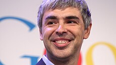 Šéf Googlu Larry Page na tiskové konferenci v New Yorku 21. května 2012.