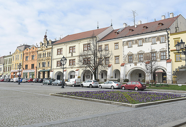 Velké námstí v centru Kromíe (bezen 2023)