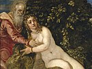 Toto Tintorettovo zobrazení Zuzany a starc najdeme v madridském Pradu.