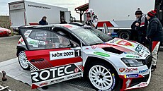 Jan Kopecký s novou rallyovou kodou Fabia RS Rally2 v barvách AGROTEC koda...