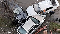 Dopravní nehoda v Holešově na Palackého ulici, při které řidič naboural do...
