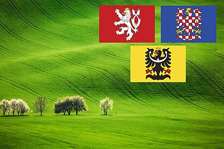 Podoba navrených vlajek ech (vlevo), Moravy (vpravo) a Slezska