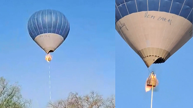 VIDEO: Horkovzdušný balon zachvátily plameny, pasažéři za letu vyskakovali