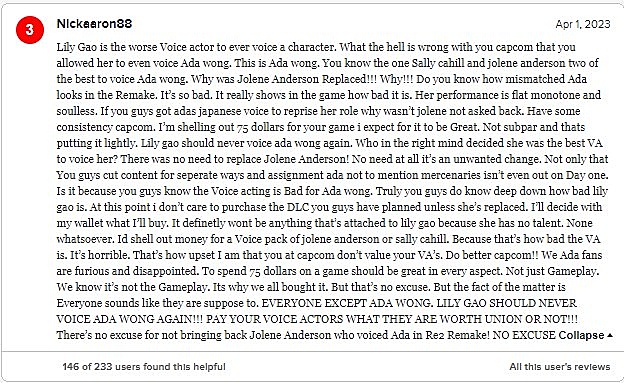 Smazala svůj Instagram kvůli kritice za výkon v Resident Evilu 4