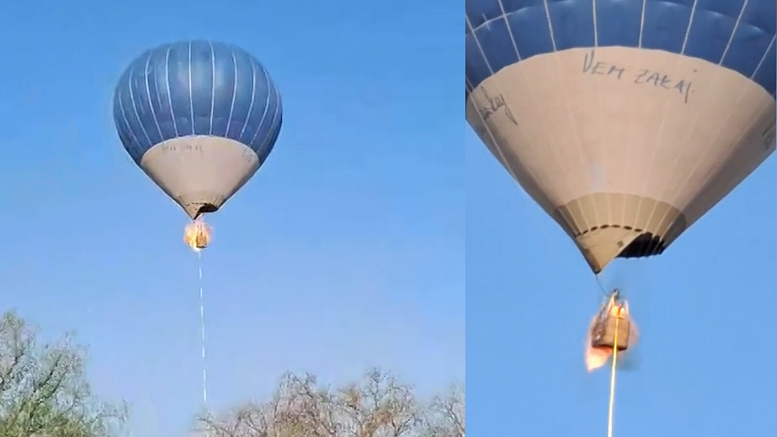 VIDEO: Horkovzdušný balon zachvátily plameny, pasažéři za letu vyskakovali  - iDNES.cz