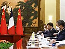 Francouzský prezident Emmanuel Macron se v Pekingu seel s ínským protjkem...