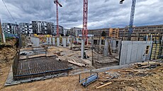 Stavební práce na projektu na praském Proseku (3. dubna 2023)