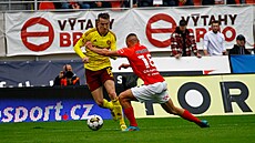Momentka ze zápasu Zbrojovka - Sparta, hraného v Brn� 8. �íjna 2022. V souboji...