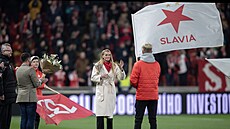 Tenistka Petra Kvitová ped utkáním mezi Slavií a Bohemians.