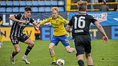 Momentka ze zápasu mezi Zlínem a �eskými Bud�jovicemi.