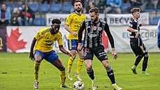 Momentka ze zápasu mezi Zlínem a �eskými Bud�jovicemi.