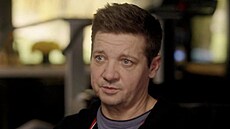 Jeremy Renner v poadu Diane Sawyerové bhem interview s názvem Píbh teroru,...
