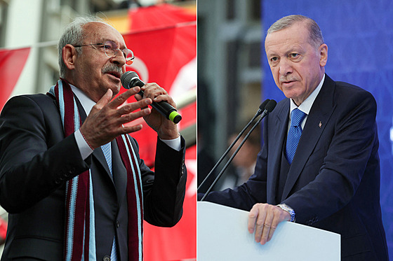 Kandidáti na nového tureckého prezidenta Kemal Kiliçdaroglu (vlevo) a Recep...