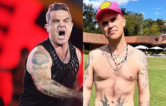 Zpvák Robbie Williams v letech 2017 a 2023
