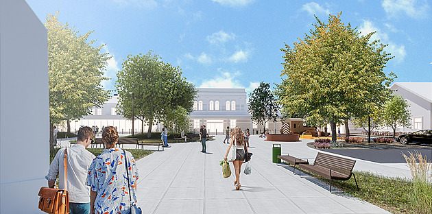 Prostor před nádražím v Břeclavi zezelená, projekt museli předělávat