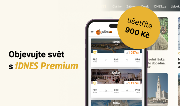 Roční iDNES Premium jen za 490 Kč, k tomu poukaz 500 Kč na nákup letenek