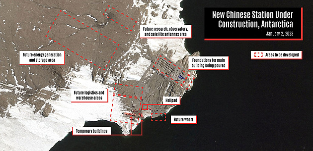Čína staví v Antarktidě další stanici. Může špehovat, varují experti